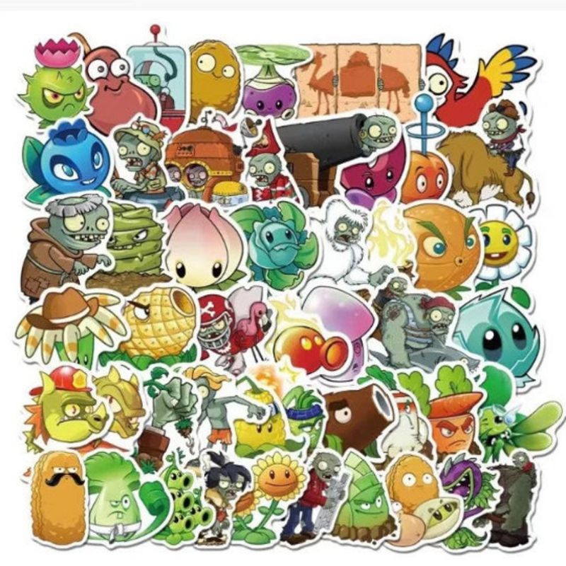 

50PCS+ STICKER PLANTS VS ZOMBIE | STICKER GAME PLANT VS ZOMBIE | ZOMBOS STIKER