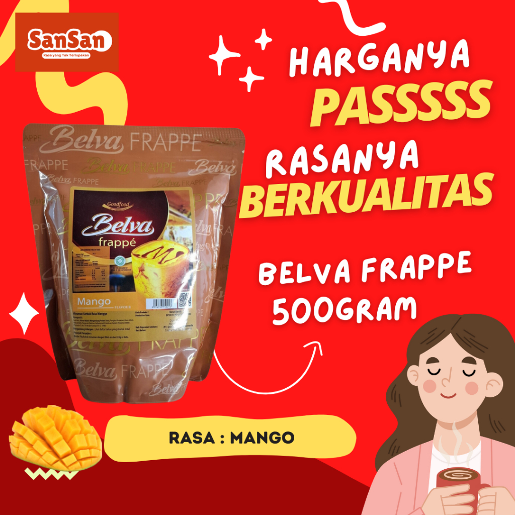 

Belva frappe Mangga Minuman bubuk instan 500gram