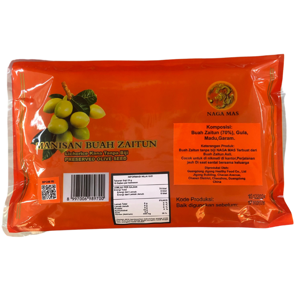 

RB Manisan Buah Zaitun Tanpa Biji 265 gram Lichorice Kana Tanpa Biji Preserved Olive Seedless