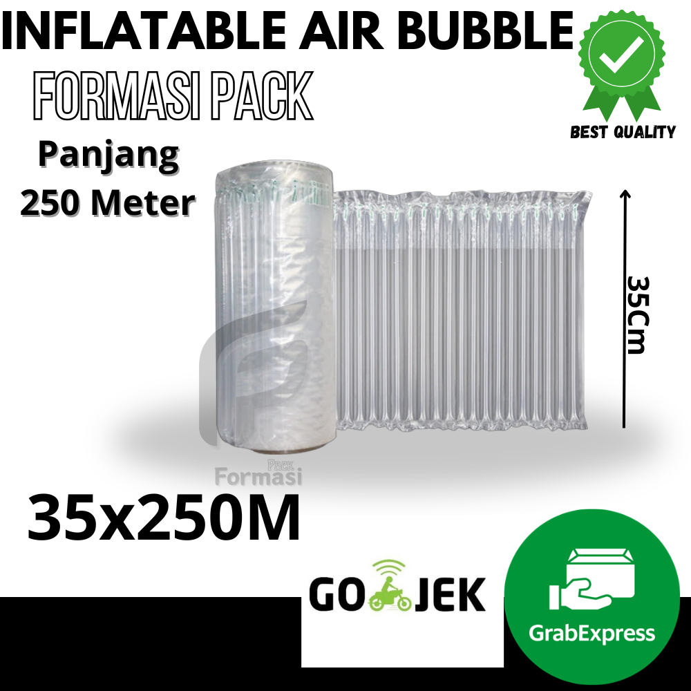 

INFLATABLE AIR BUBBLE 35CM X 250M Cushion Wrap Fo-Air / Bubble Wrap Angin Tebal Roll / Poly Air Bubble