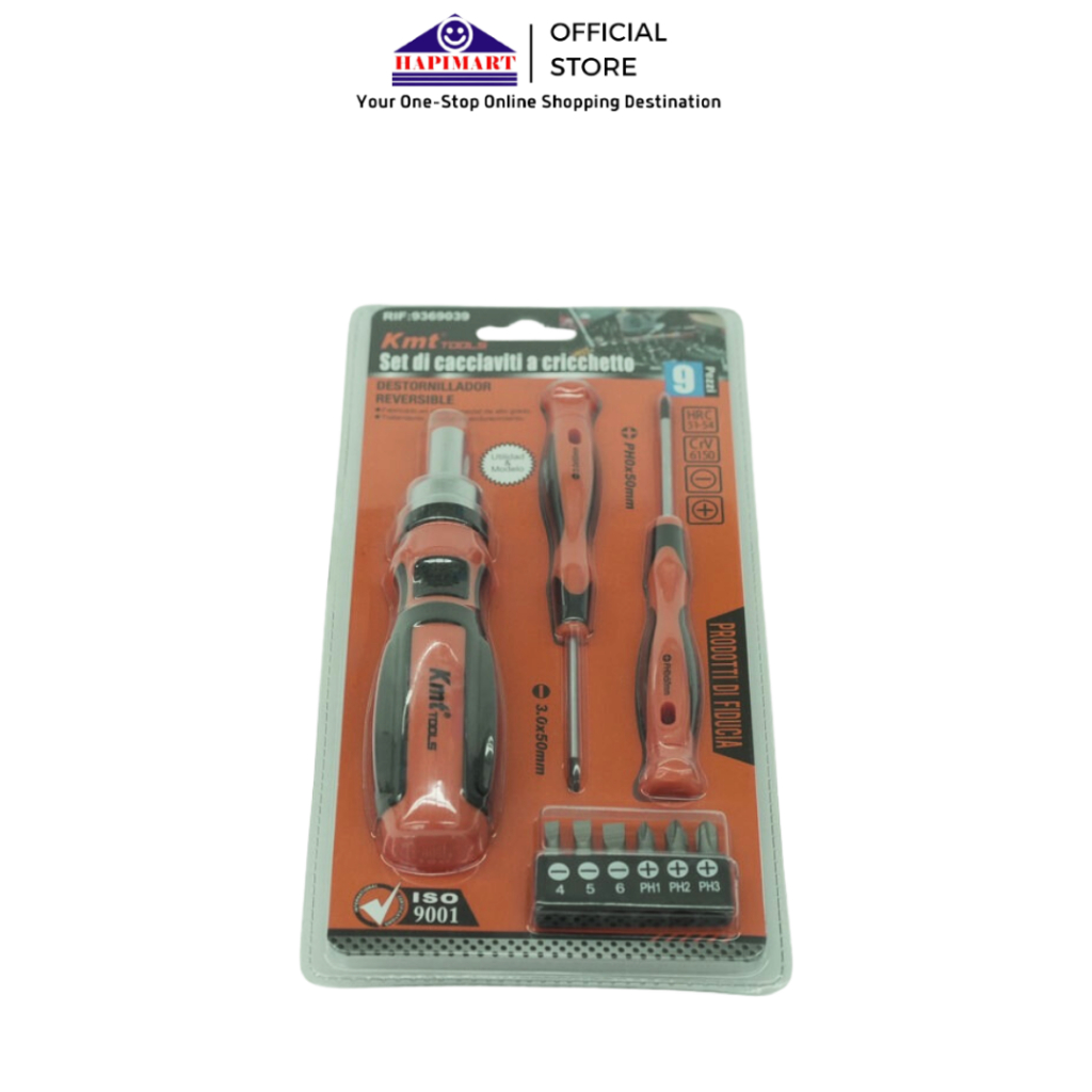 KMT STYLE Set Obeng Plus Minus Obeng Gagang Karet Panjang / Pendek Magnet (+)(-) / Rubber Handle Scr