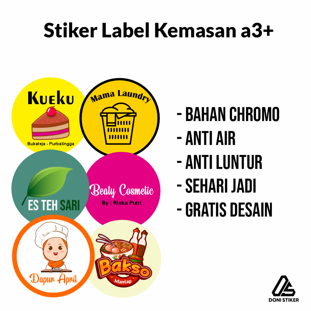 

stiker label kemasan chromo sticker custom anti air dan anti luntur