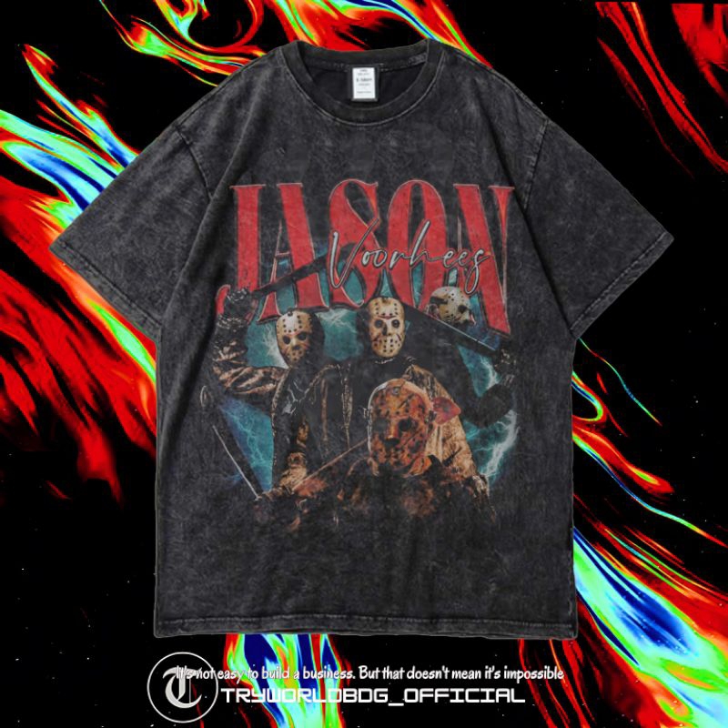 KAOS OVERSIZED / KAOS WASHED / OVERSIZED T SHIRT / KAOS JASON VOORHEES WASHING VINTAGE TEE