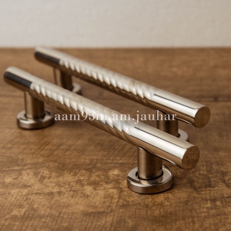 Handle pintu kupu tarung minimalis door pull stainless 25 cm bulat ulir gagang tarikan RUMAH 3/4" in