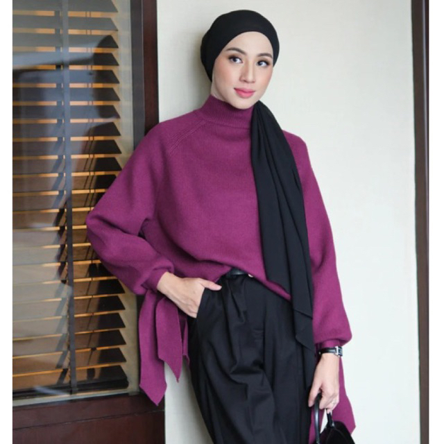 GONEGANI Zara Sweater - Sweater Turtleneck Wanita Bahan Knit