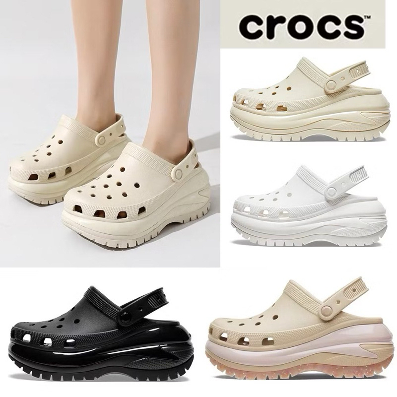 Sandal  Crocs Classic Mega Crush Clog Wanita  Crocs Mega Crush Clog Sandal Woman