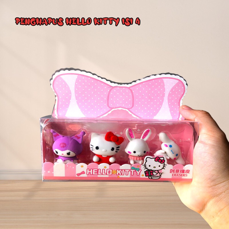 

PENGHAPUS SANRIO HELLO KITTY MEWAH 1 SET ISI 4 PCS ERASER HELLO KITTY