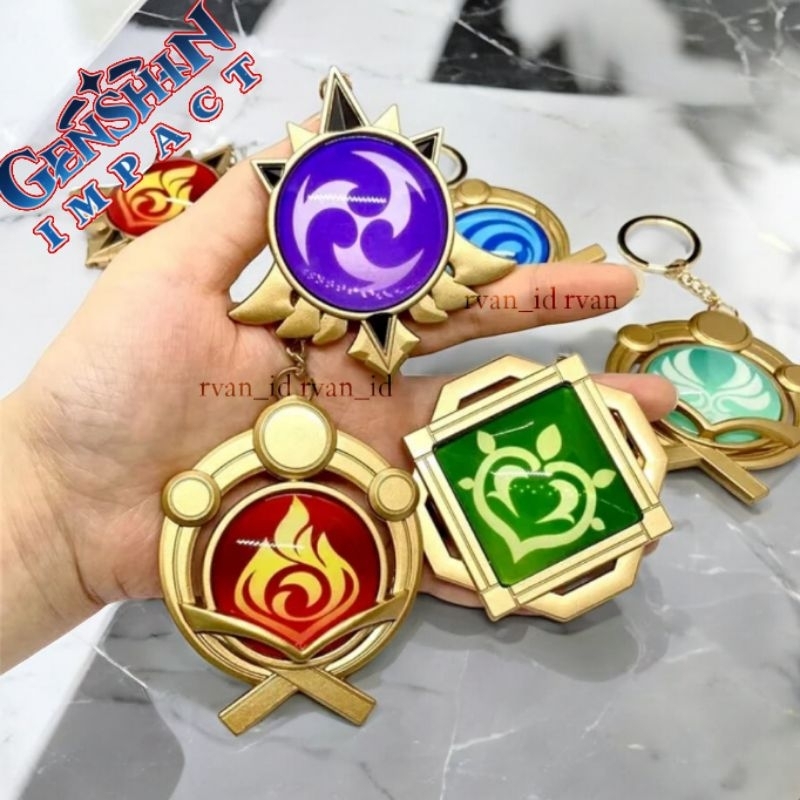 Gantungan Kunci Exclusive GENSHIN IMPACT Besi/Aloy/Kaca/Resin/Glow in the Dark