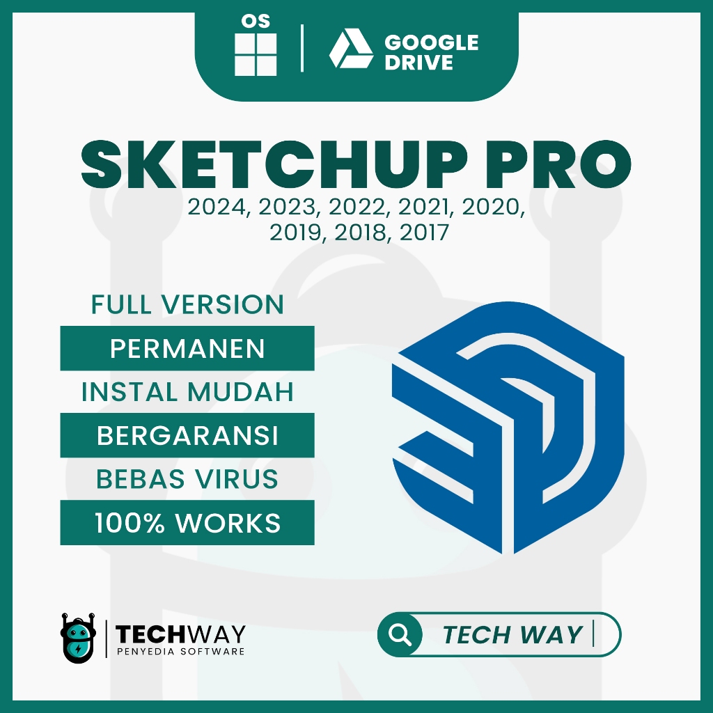 SketchUp Pro Versi Baru / Lama 2024, 2023, 2022, 2021, 2020, 2019, 2018, 2017 | Windows