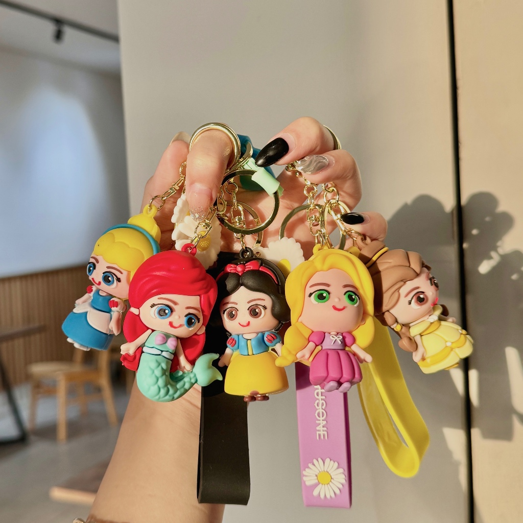 Gantungan Kunci Princess Gantungan Tas Ariel Belle Cinderella Snowhite Princess Ganci Lucu Terlaris