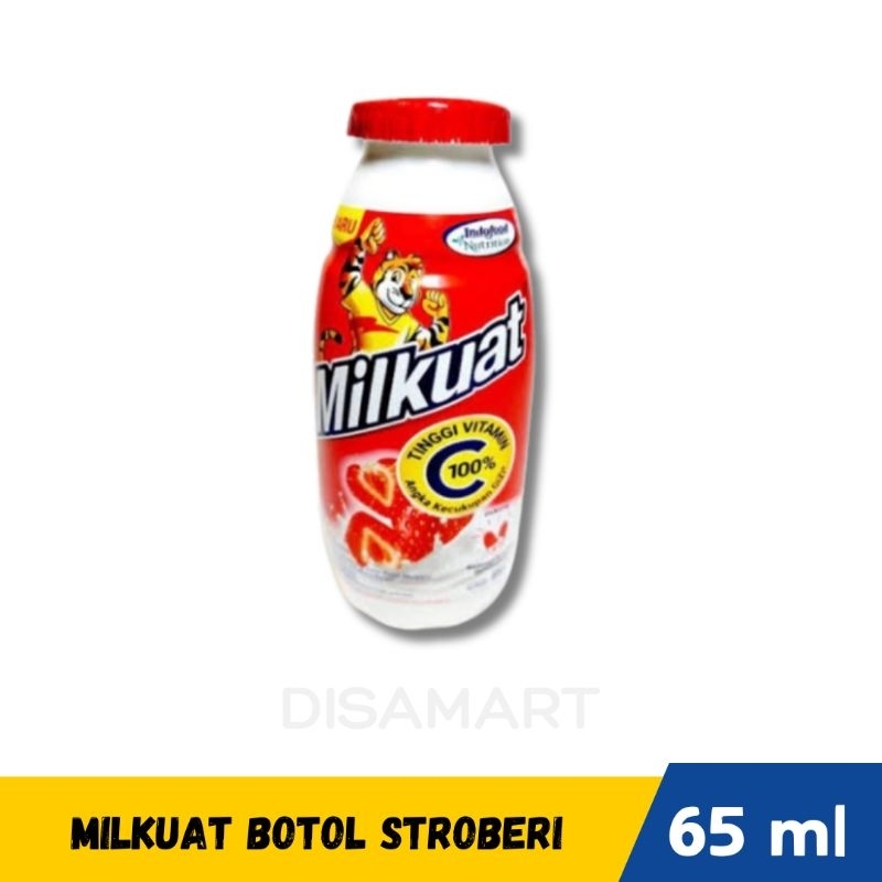 

Milkuat botol kecil ukuran 65 ml rasa stroberi