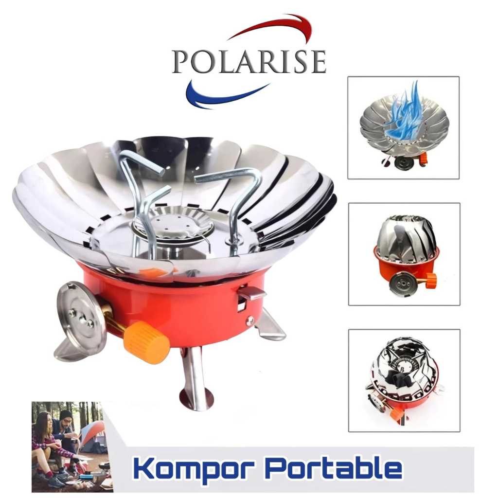 Kompor Camping Bentuk Bunga Tahan Angin Kompor Lipat Portable Gas Stove Mini Alat Masak Gunung