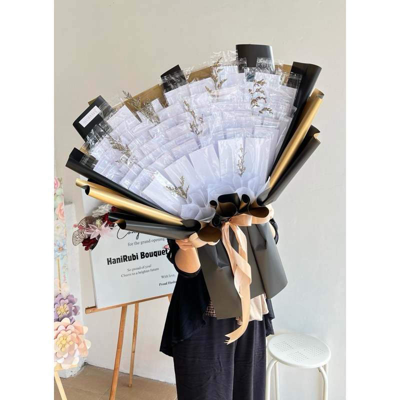 [JUMBO SIZE] 50 Lembar Kerangka Money Bouquet kosongan | Buket Uang kosongan jumbo | Buket Wisuda | 