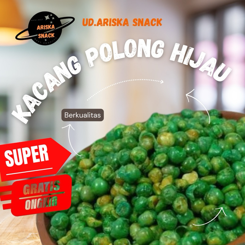 

Kacang Polong Hijau 265gr Kacang ARISKA SNACK