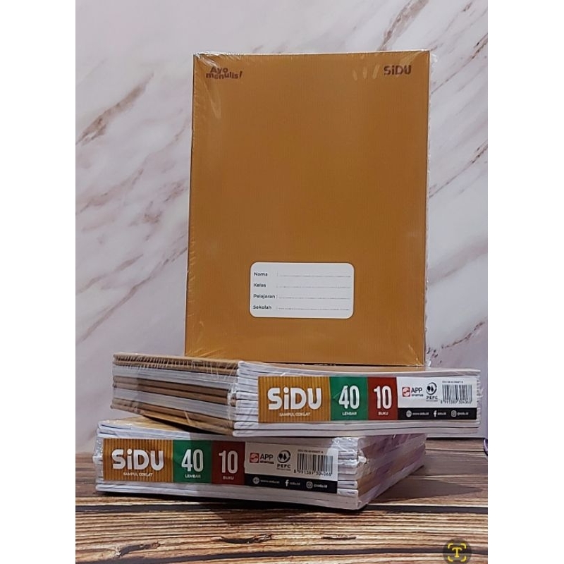 

(1 biji) Sidu Buku Tulis 40 lembar Sampul coklat uk kwarto 21x14.8 cm