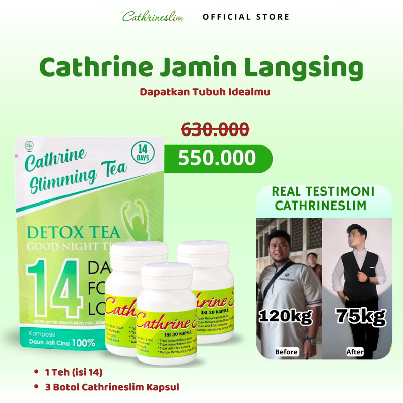 PAKET LANGSING CATHERINE SLIMMING AUTO MENYALA BOSQUE (GARANSI UANG KEMBALI JIKA BB TIDAK TURUN)