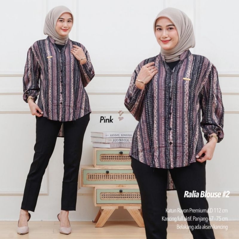 RALIA BLOUSE WANITA RAYON MOTIF / Blouse Wanita / Blouse Rayon