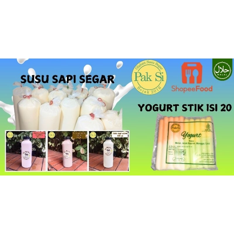 

YOGURT STIK ISI 20 PCS DAN SUSU SAPI MURNI SEGAR DINGIN MATANG MENTAH SUSU SAPI MURNI VARIAN RASA STRAWBERY RASA COKLAT RASA TARO ADA YANG TANPA GULA DAN MENGGUNKAN GULA KEMASAN 250 ML 500 ML & 1 LITER (KHUSUS AREA SEMARANG KURIR INSTANT) SUSU PAKSI SMG