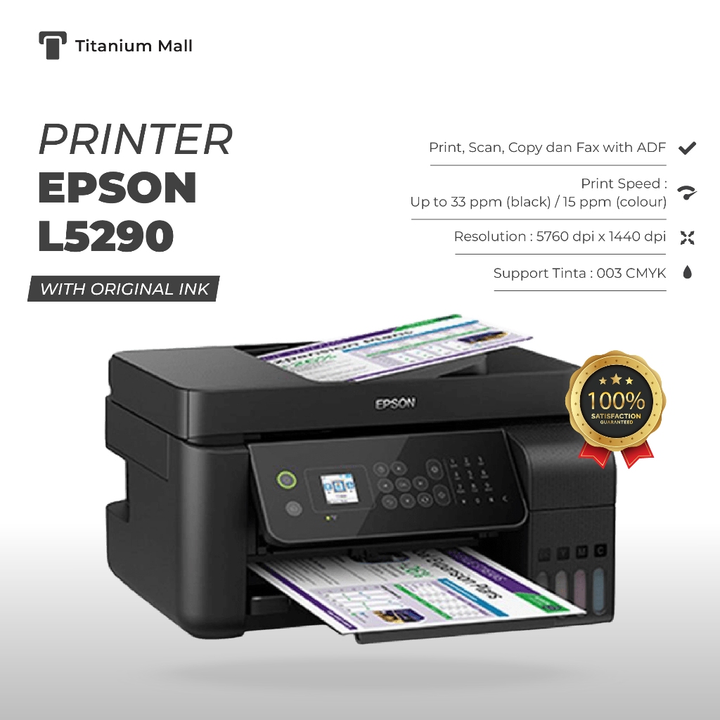 Printer Epson L5290  Resmi Printer Office L5290 Printer EPSON L5290 Ecotank Print Scan Copy Fax