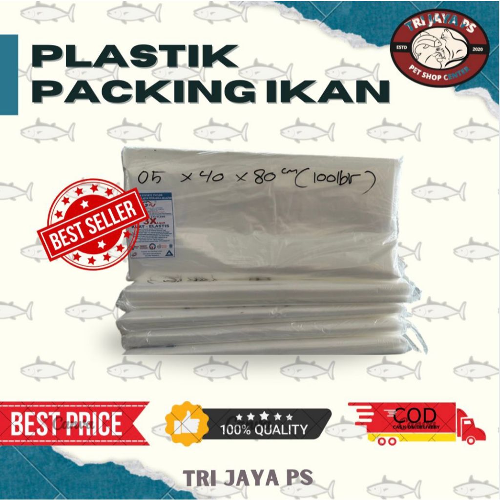 PLASTIK PACKING IKAN HIAS IKAN KOI BENING KUAT ELASTIS