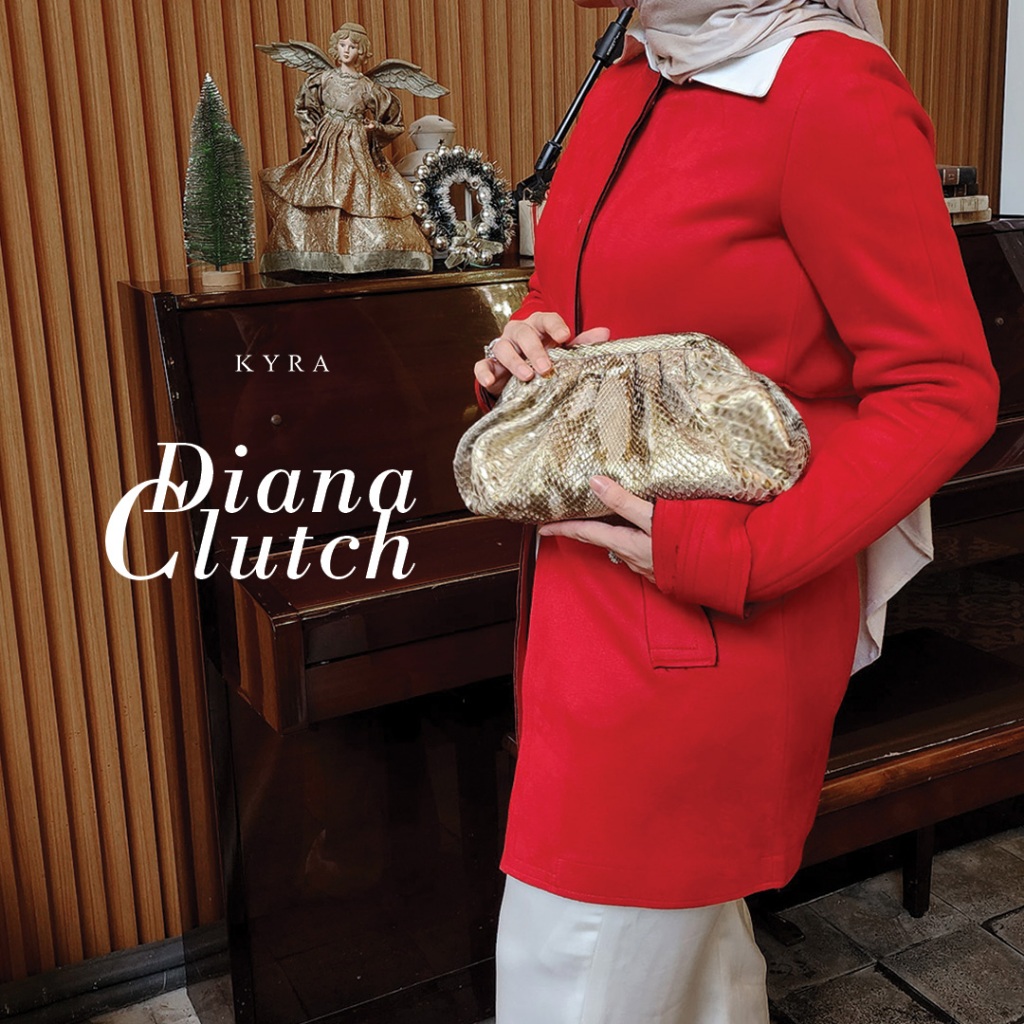 KYRA Clutch Diana Small - Clutch Pesta - Clutch Wanita - Tas Kulit Asli
