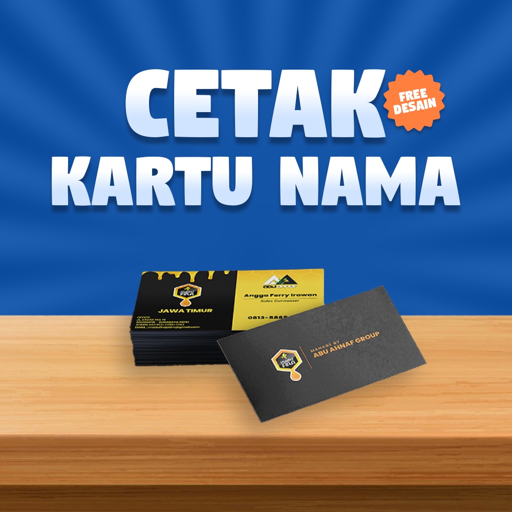

KARTU NAMA + DESAIN 1 BOX LAMINASI DOF 5,5 CM x 8,5 CM