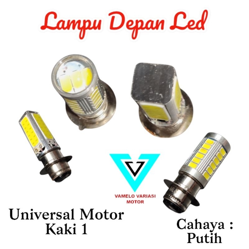 LAMPU DEPAN UTAMA LED UNIVERSAL SEPEDA MOTOR CAHAYA PUTIH SUPER TERANG
