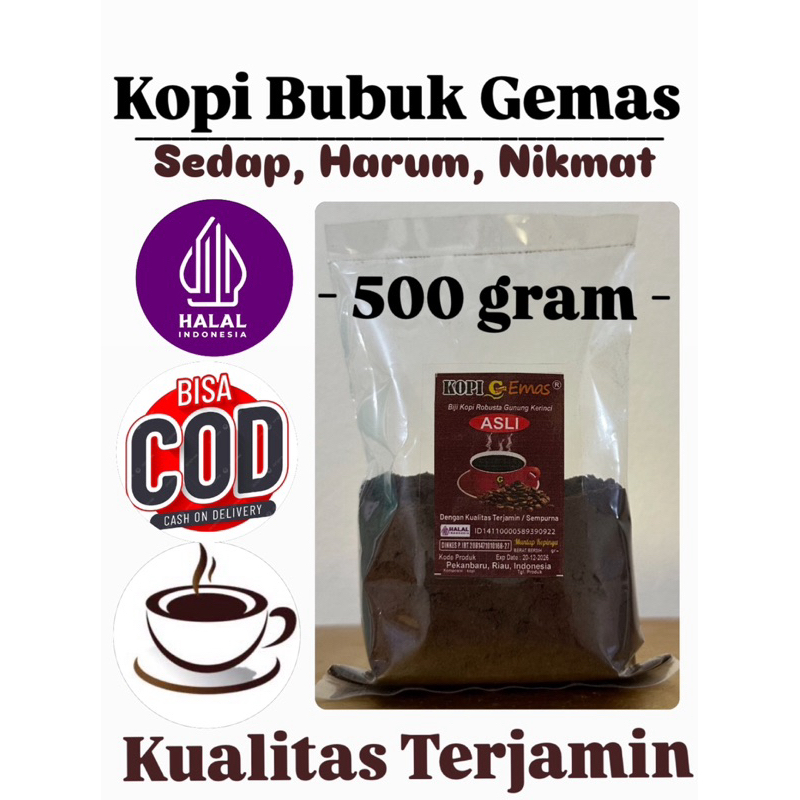 

Promo | ROBUSTA KERINCI GEMAS - 500 gram - KOPI BUBUK | KOPI ASLI | KOPI BUBUK | KOPI HITAM | Sedap, Harum, Nikmat | Kopi Pekanbaru | COD