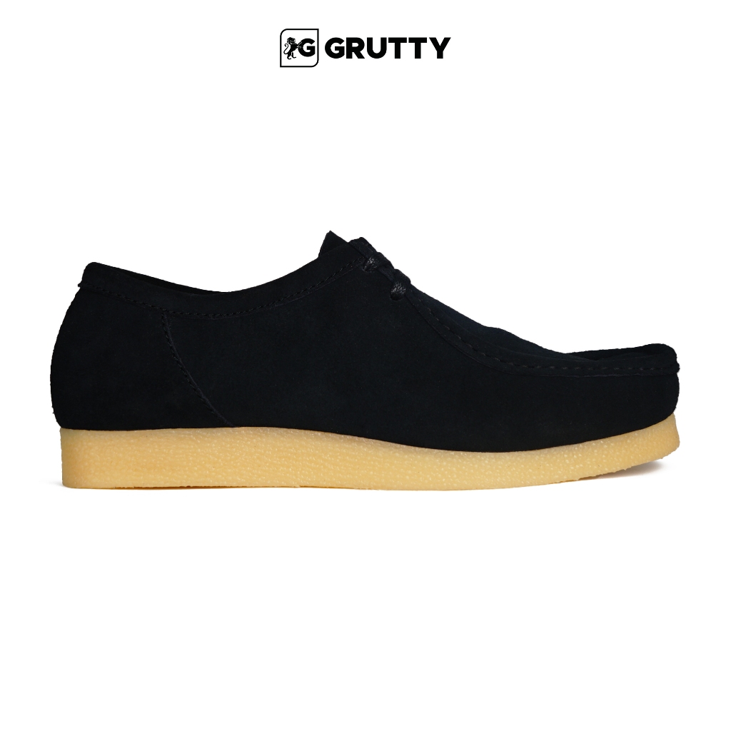 Grutty Chadwick Clarks Kulit Suede Pria Sepatu Formal Casual-Black