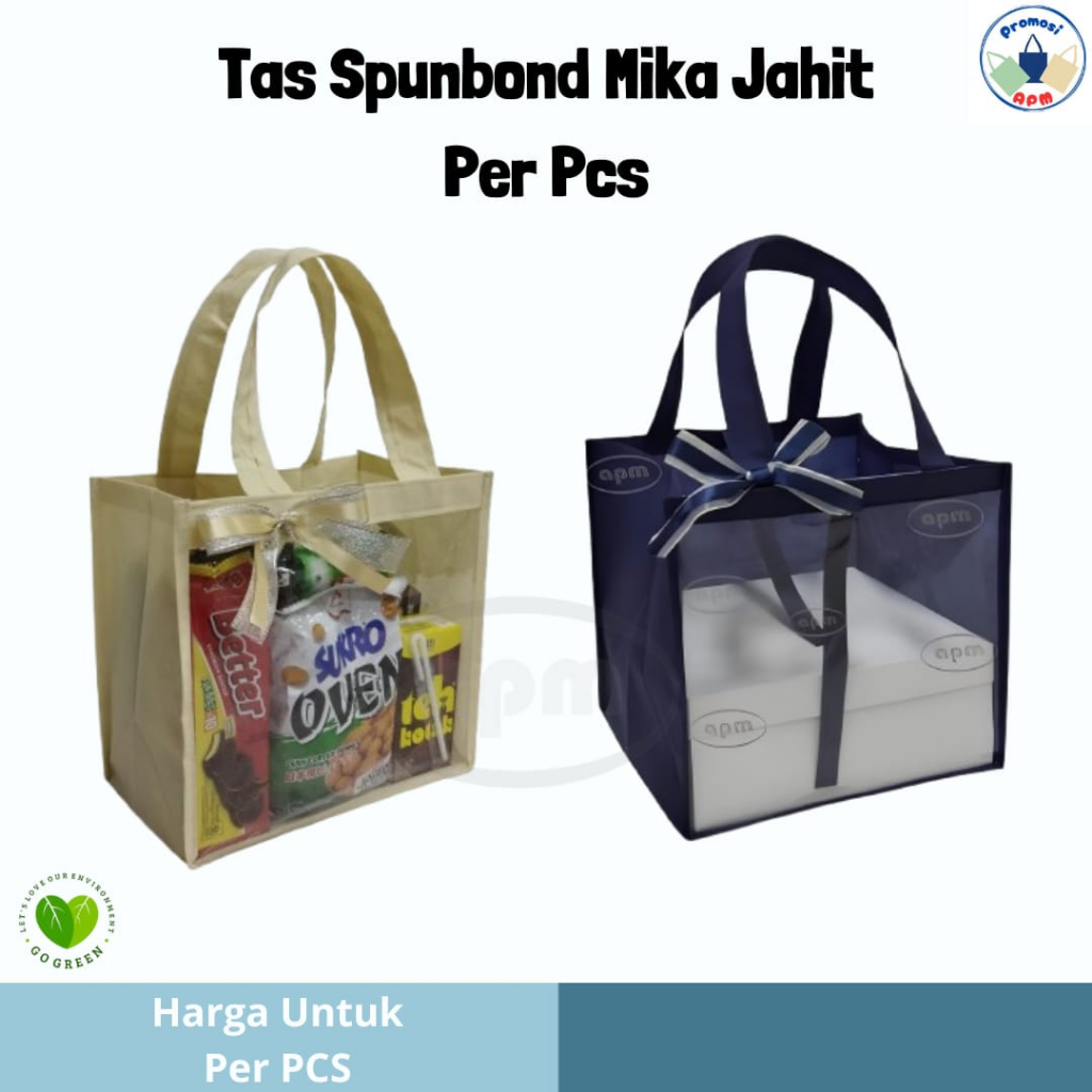 

Tas Spunbond Mika Jahit Kotak Kue / Kotak Nasi / Sembako Per Pcs