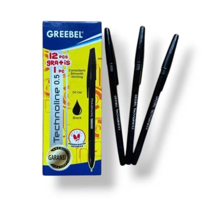 

pulpen greebel tecnolines 0.5 hitam biru merah ( 12 pcs)