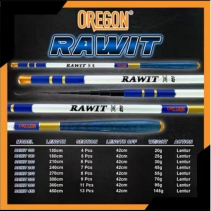 Pole Oregon Rawit - Tegek Rawit Oregon 150/180/210/240