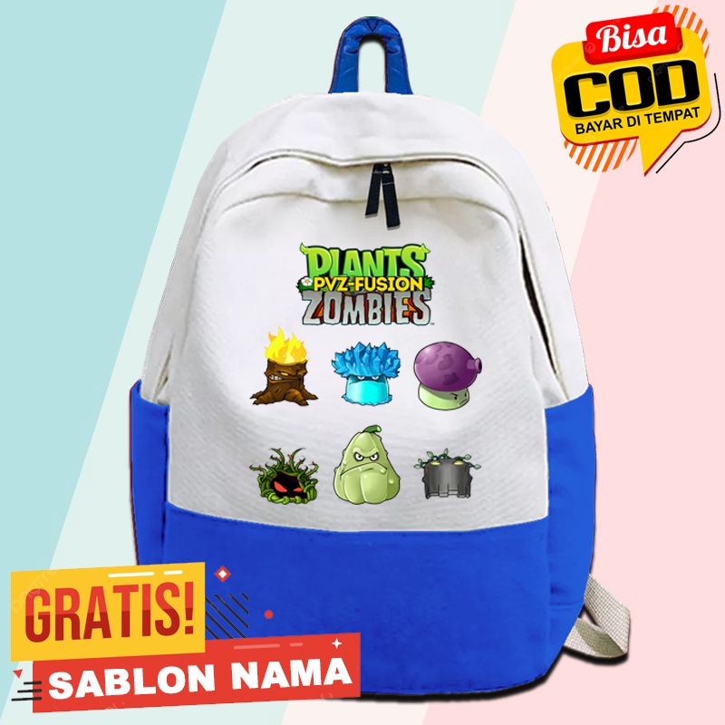 Tas Ransel Tas Sekolah Anak Motif Plant Vs Zombies Pvz-Fusion