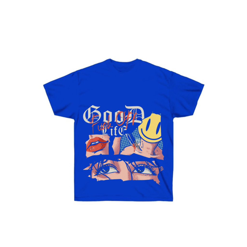 good life fvck off electric blue tshirt