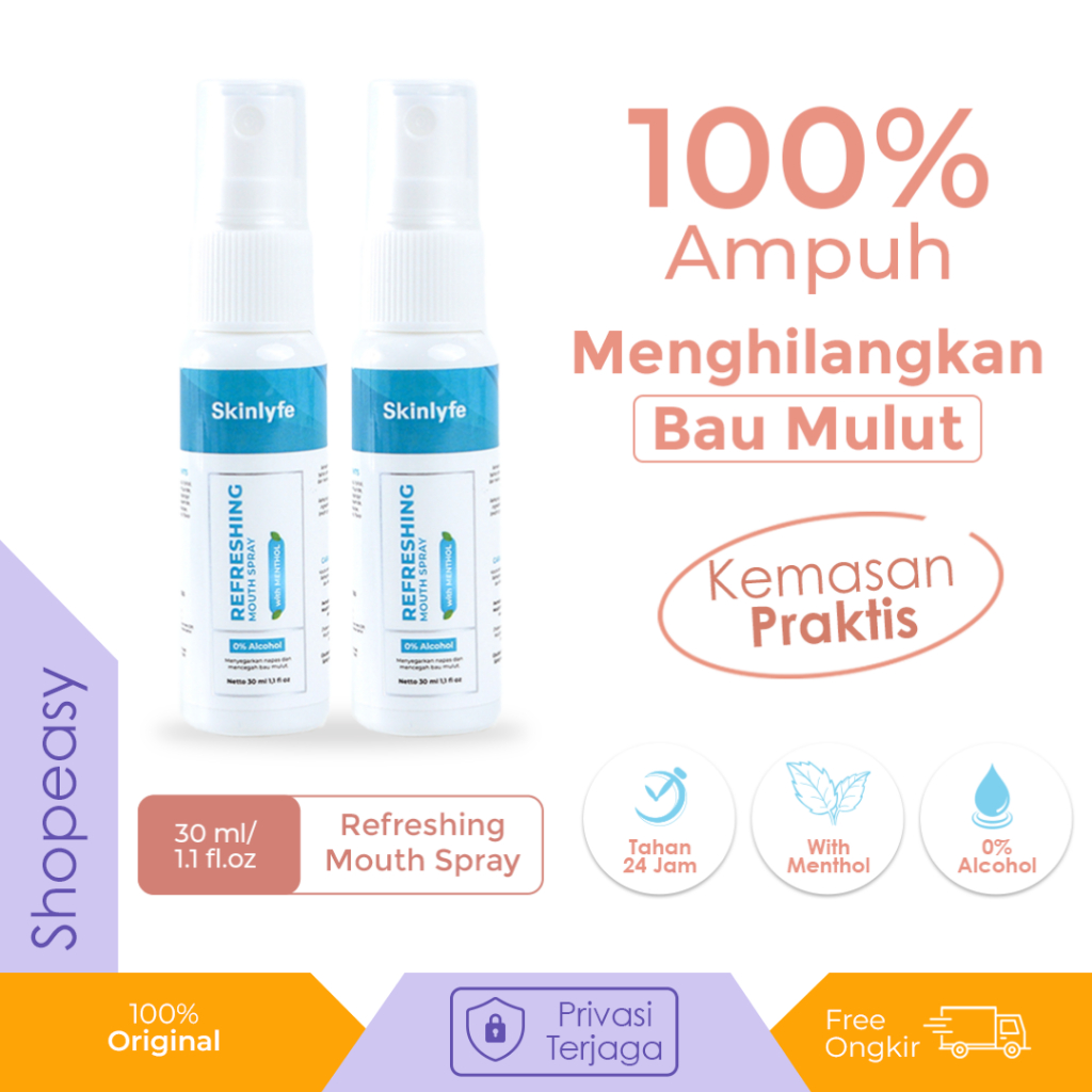 Skinlyfe Bundling 2pcs Mouth Spray Pewangi Mulut Semprotan Bau Mulut Mencegah Bau Mulut