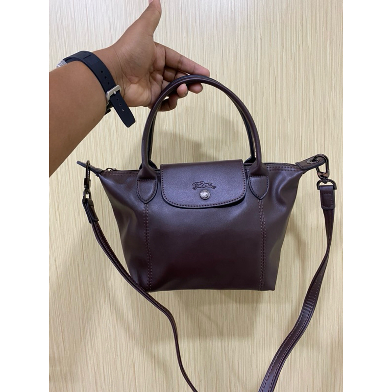 TAS SELEMPANG LC CUIR COKLAT SIZE SMALL BAHAN KULIT