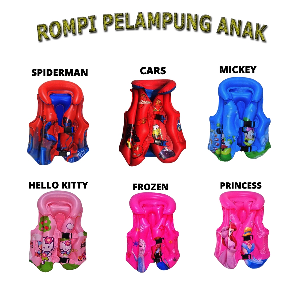 PELAMPUNG RENANG ROMPI ANAK PELAMPUNG KARAKTER LUCU | SWIM VEST