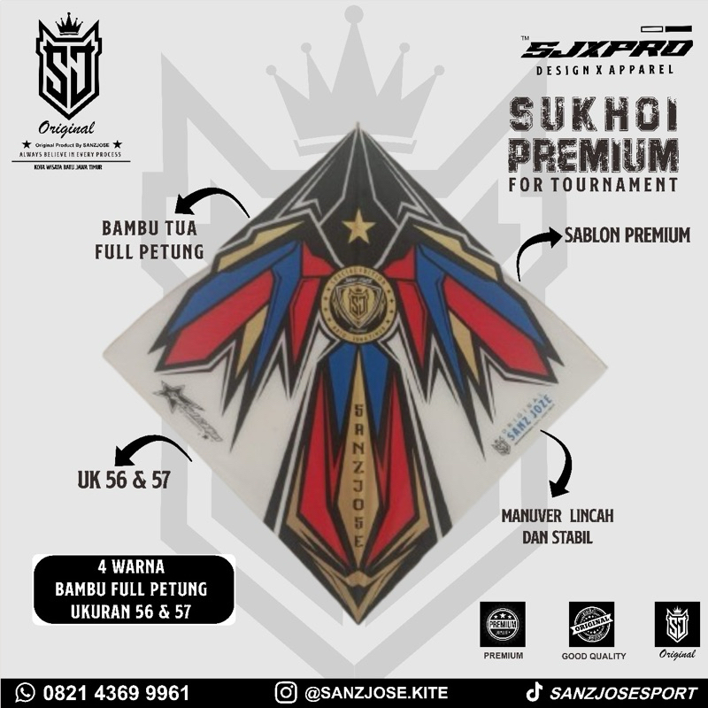 Layangan Sukhoi "Sanz Jose Gundam" Bambu Petung Special Turnament