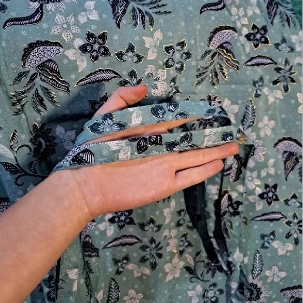 Jual Kain Rok Serut Batik Motif Bunga Warna Hijau Batik Skirt