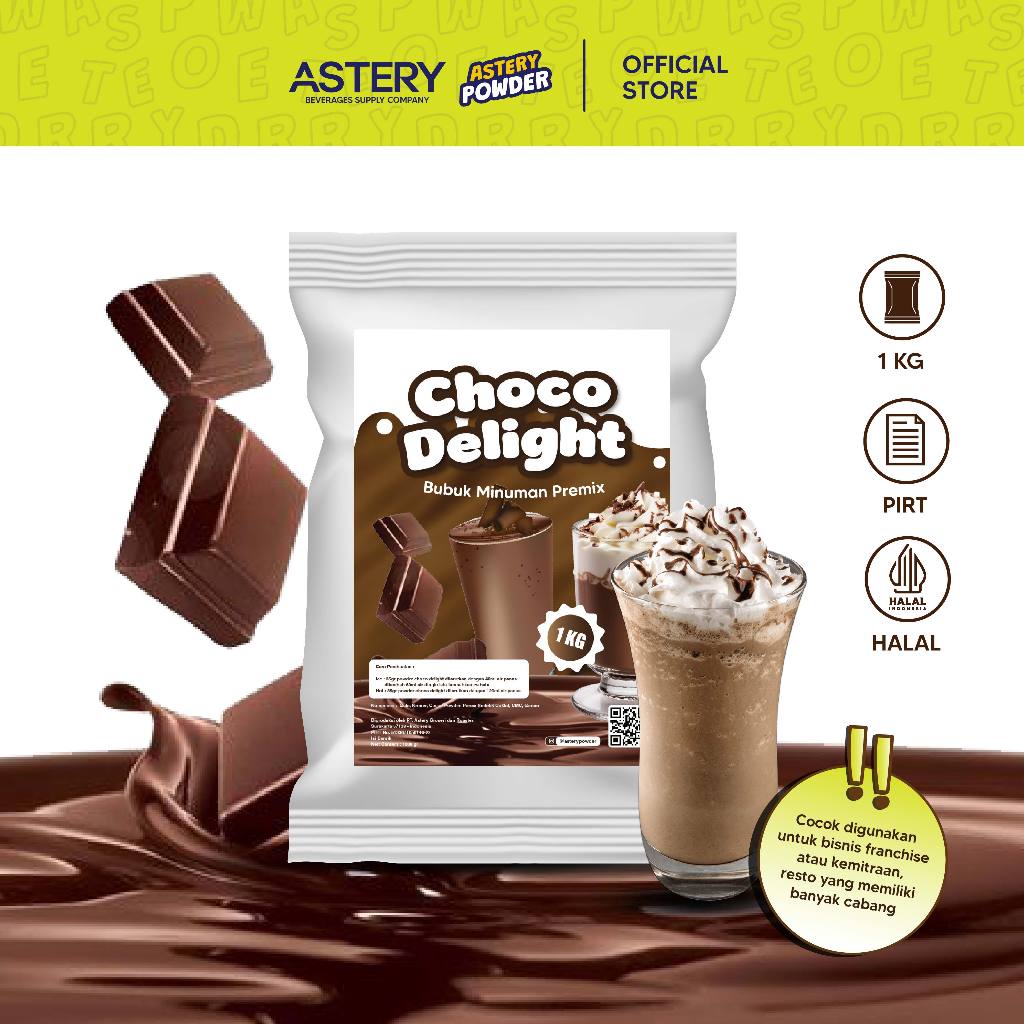 

Astery Powder Choco Delight - 1 KG Bubuk Minuman Premix / Bubuk Coklat Minuman / Cocoa Powder