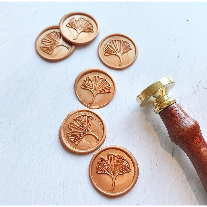 

(CLG) Gingko - 1 Pcs seal wax coin sticker siap pakai ready stock (Include double tape) / souvenir pernikahan / accesories / calligraphy / journaling / undangan / hampers