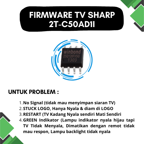 ic eprom memory TV LED SHARP 2T-C50AD1I // 2T - C50AD1i