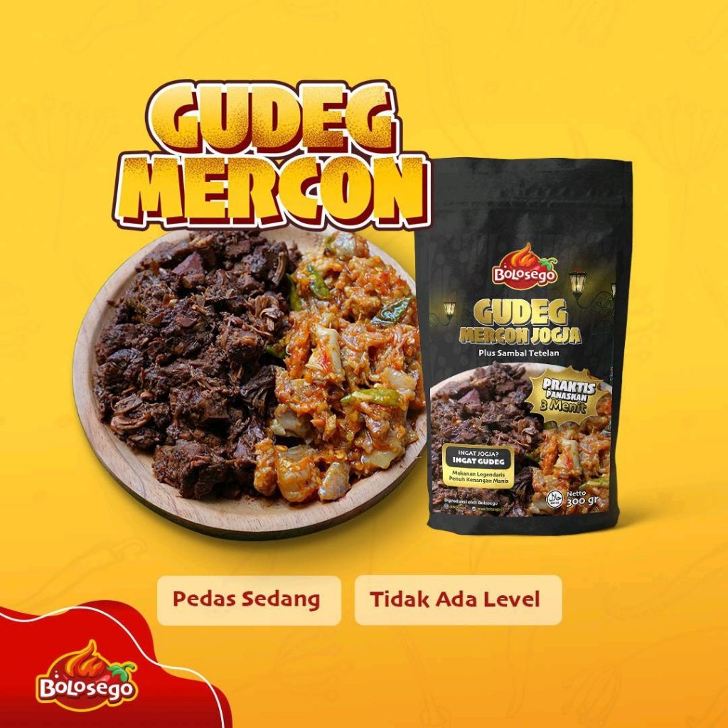 

GUDEG MERCON BOLOSEGO (OLEH OLEH KHAS JOGJA) Pedas @300 GR