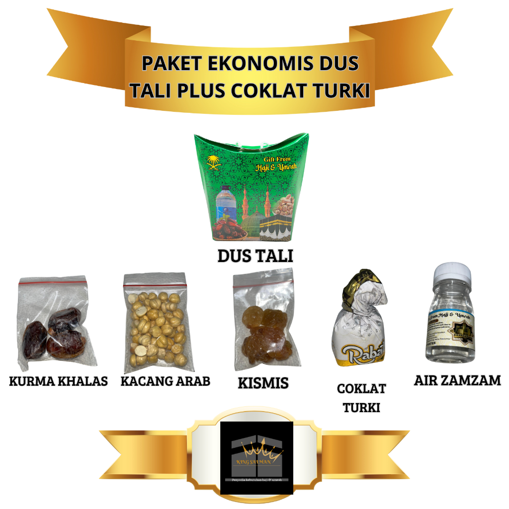 

Paket Oleh-Oleh Haji dan umroh Ekonomis Dus Tali plus Coklat Turki plus zamzam