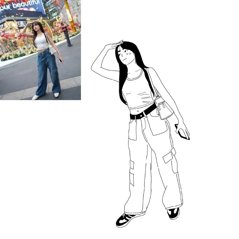 Jasa ilustrasi line art/ilustrasi wajah/ foto ilustrasi