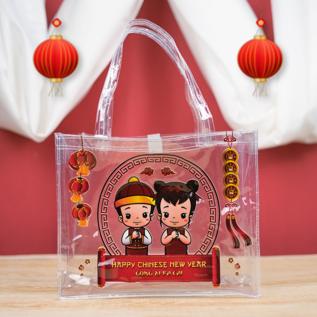 

TAS SOUVENIR IMLEK MIKA TRANSPARAN READY STOCK UKURAN T20 x P25 X L13