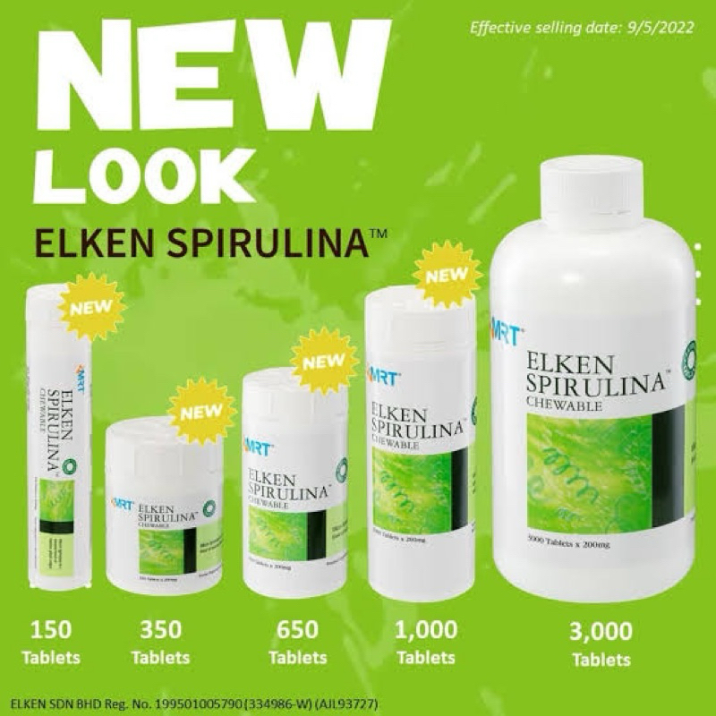 Elken Spirulina Chewable 1200 Tablet