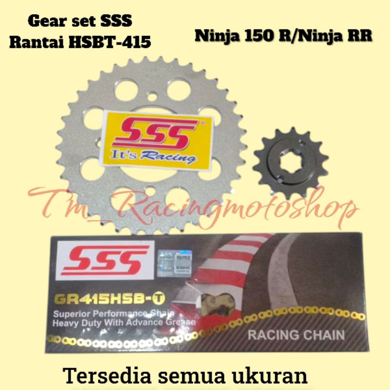 Gear set SSS ( 415 ) Ninja 150 R / RR + Rantai SSS HSBT