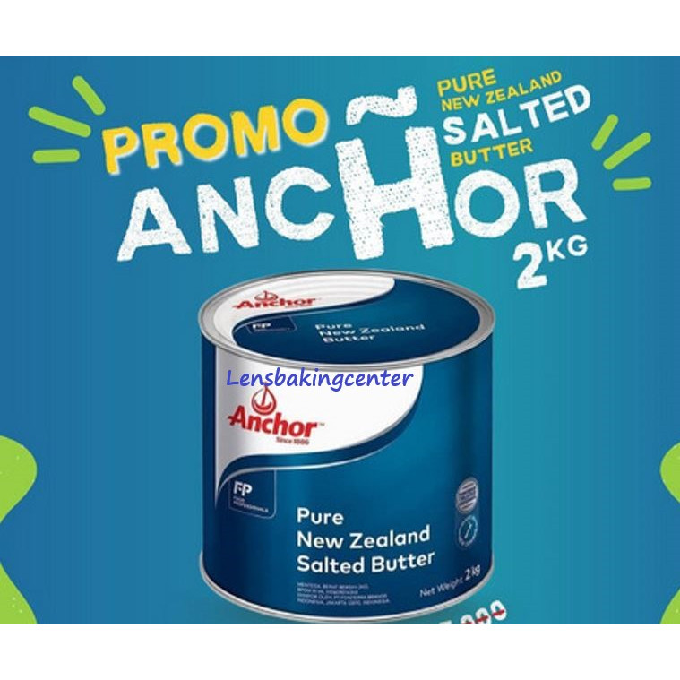 

Anchor PURE Salted Butter Mentega Asin New Zealand 2kg/2 kg