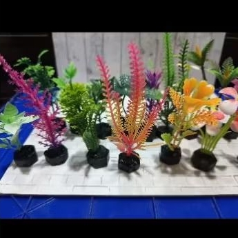 Hiasan aquarium cupang kembang plastik